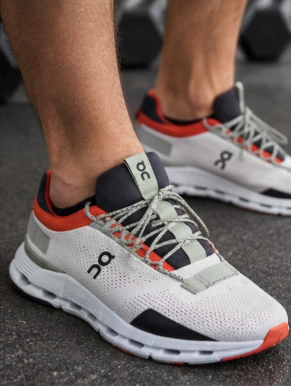 On Cloud Running Shoes – White / Black / Orange